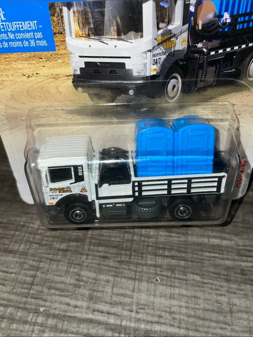 Matchbox Poop King Truck - Porta Potty White & Blue